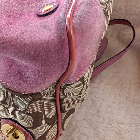 REHAB Vintage 2004 Coach Pink and Tan Signature Tote - Picture 4 of 16